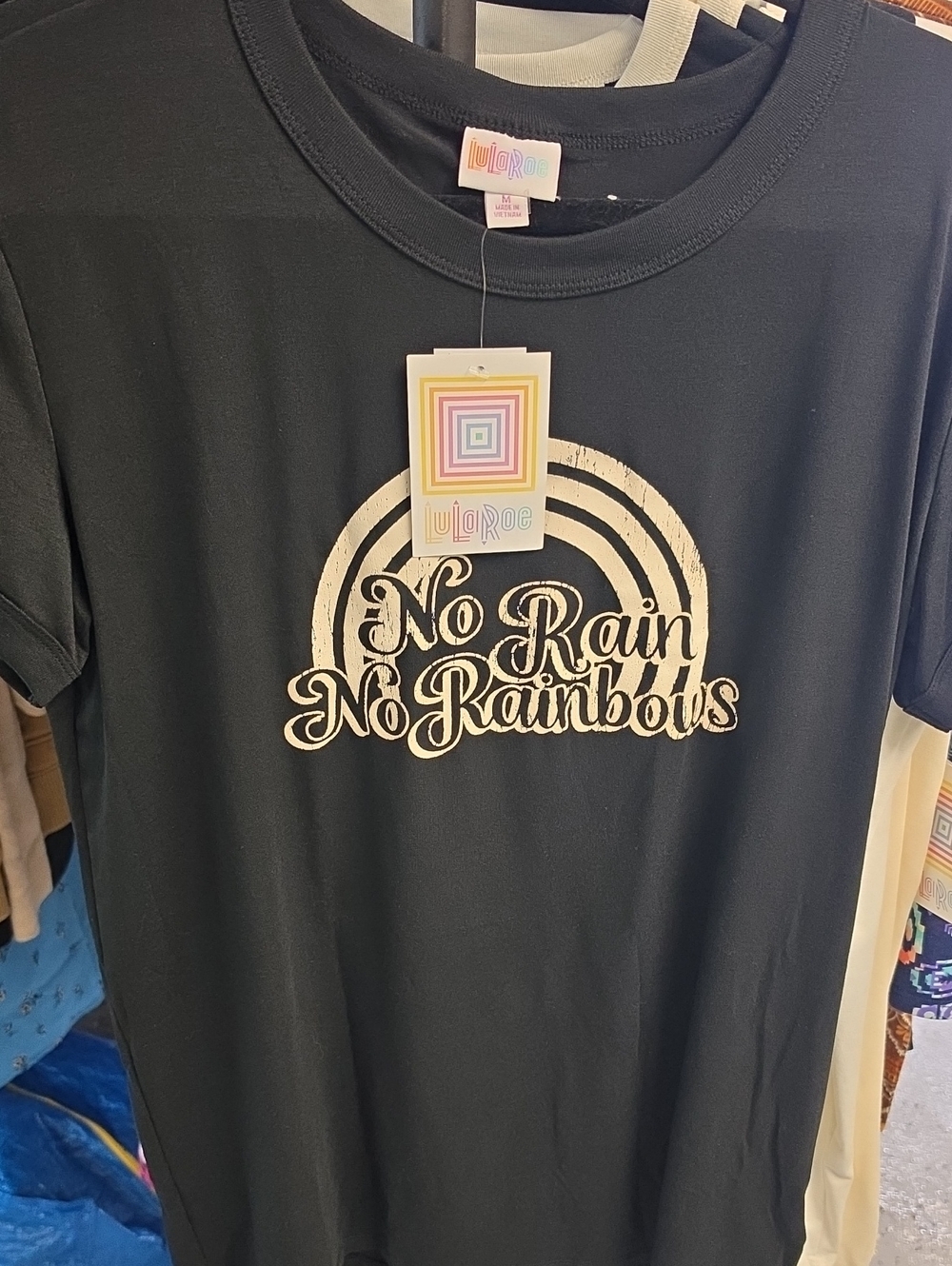 LuLaRoe Black Kids 'No Rain No Rainbows' Graphic Tee